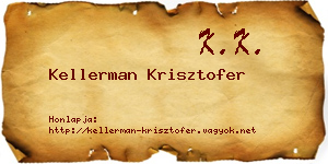 Kellerman Krisztofer névjegykártya